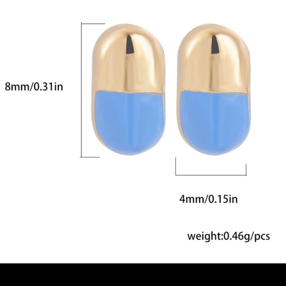 Barbie Pink & Gold Chill Pill Medicine Small Stud Earrings NEW - Picture 4 of 5